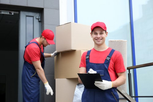 Packed household items ready for transport by local removalists