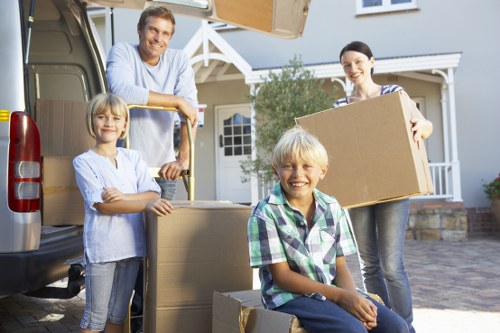 Local man and van team handling boxes and furniture for delivery