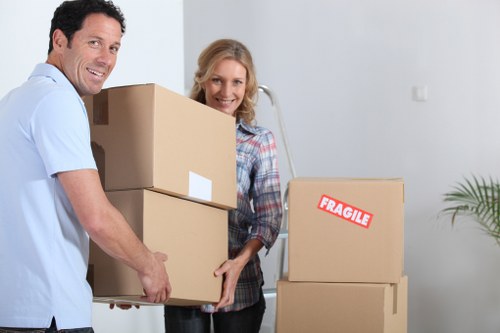 Furniture and boxes loaded into a removal truck