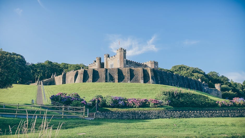The image shows a spacious park with a large, flat grassy area surrounded by various mature trees with lush green foliage. In the background, there are a few people sitting on benches and on the grass, appearing to relax and enjoy the outdoor environment. The sky is partly cloudy, with patches of blue visible through the cloud cover. The park appears well-maintained, with neatly trimmed grass and a peaceful atmosphere suitable for leisure activities. This setting could serve as an outdoor location for a home relocation or moving logistics process, where furniture or boxes might be temporarily placed outside during a move. The scene's natural environment makes it suitable for visual context related to house removals, packing, and transport services, such as those provided by Man with Van Dartmouth Park, focused on local moves and organised loading and unloading procedures.